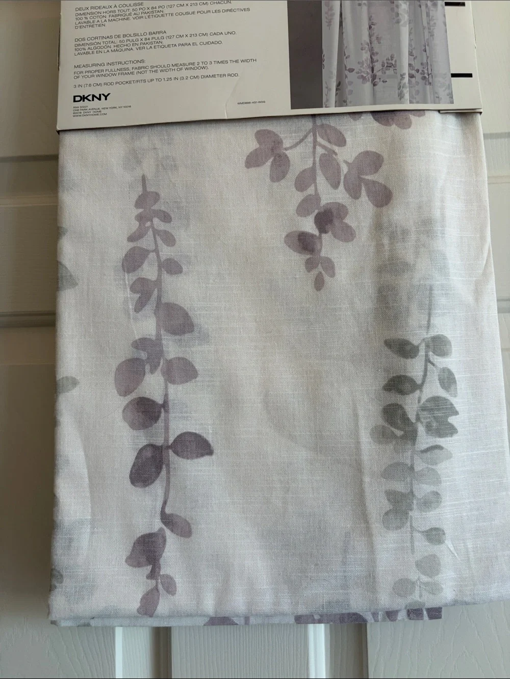DKNY Watercolor Petunia Rod Pocket Curtain Panel 2-84 inch panels